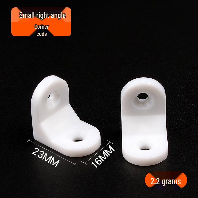 Thickened White Nylon Corner Bracket, L-Shaped 90 Degree, Triangular with Cover for Furniture Cabinet Connector