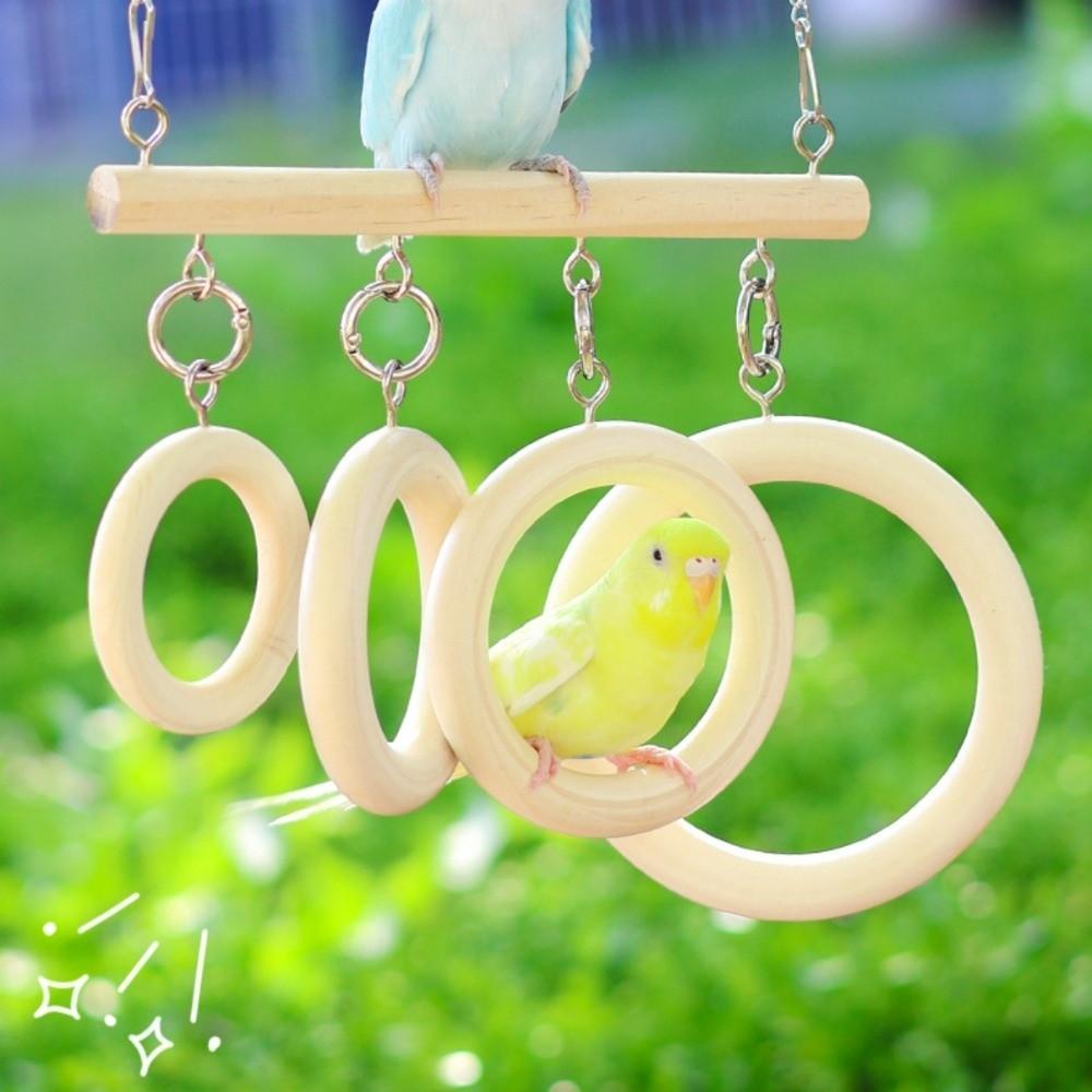 With Hook Parrot Ladder Birds Climbing Bird Perch Swing Parakeet Loop Tunnel Cage Accessories