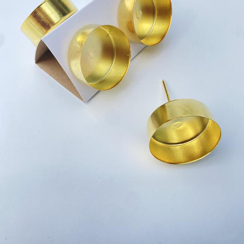 4PCS Holiday Table Decor Iron Candle Cups Iron Rustic Iron Tea Light Containers 4.2cm