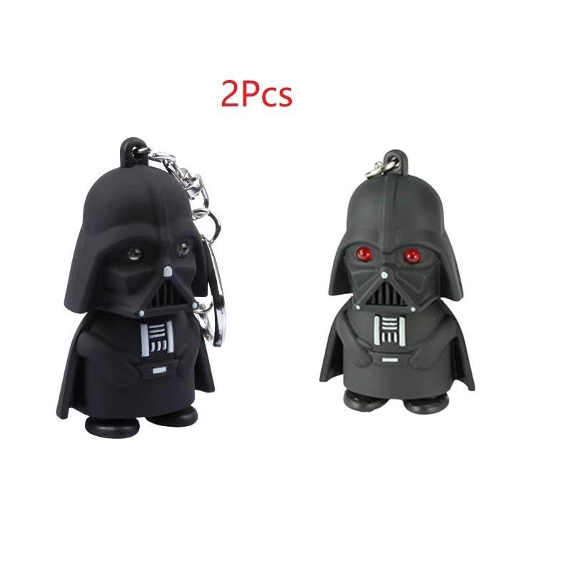 

Cute Cartoon Black Warrior Led Light Sound Keychain Kids Flashlight Bag Pendant Accessory
