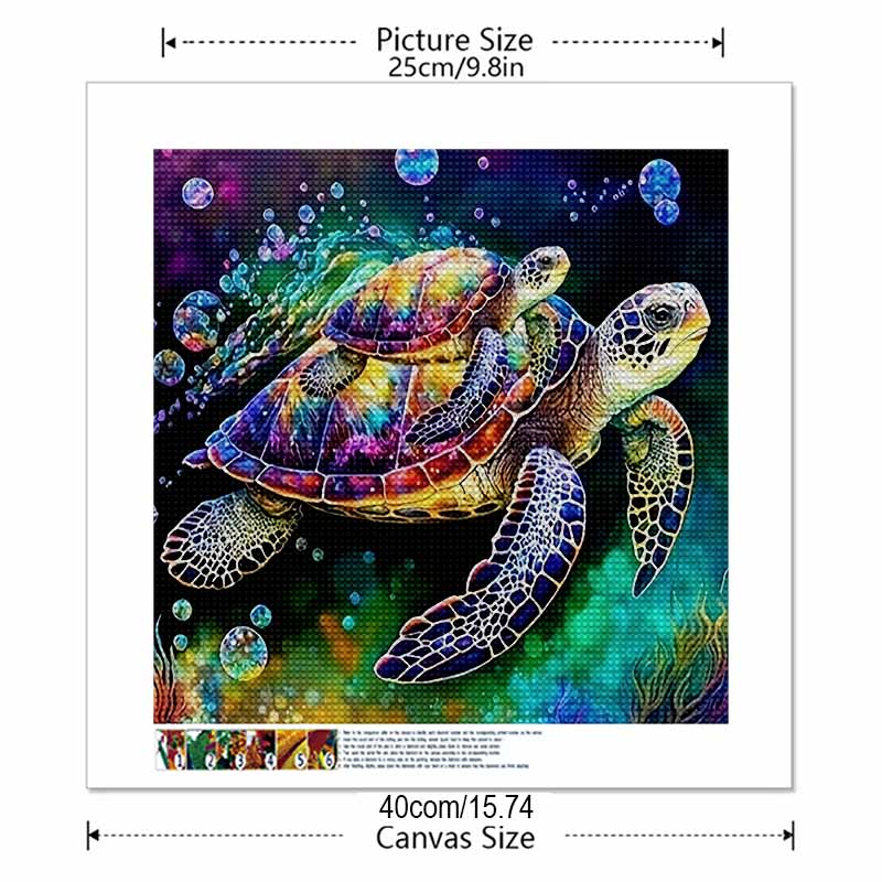 New Arrival 5D DIY Full Circle Diamond Painting "Big and Little Turtles" Embroidery Cross Stitch Home Decor Gift