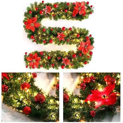 Natal 2.7m led rattan guirlanda decorativa escada lareira decoração de natal árvore de natal rattan banner escada grinaldas