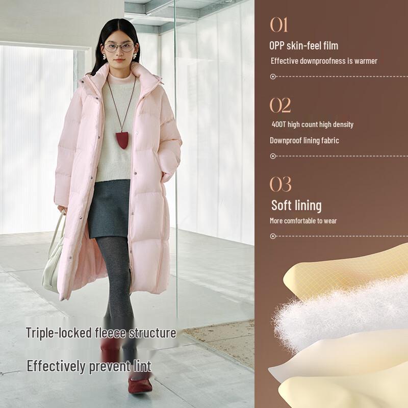 Aolaiyi Women's 2025 Winter Long Hooded Puffy Down Jacket