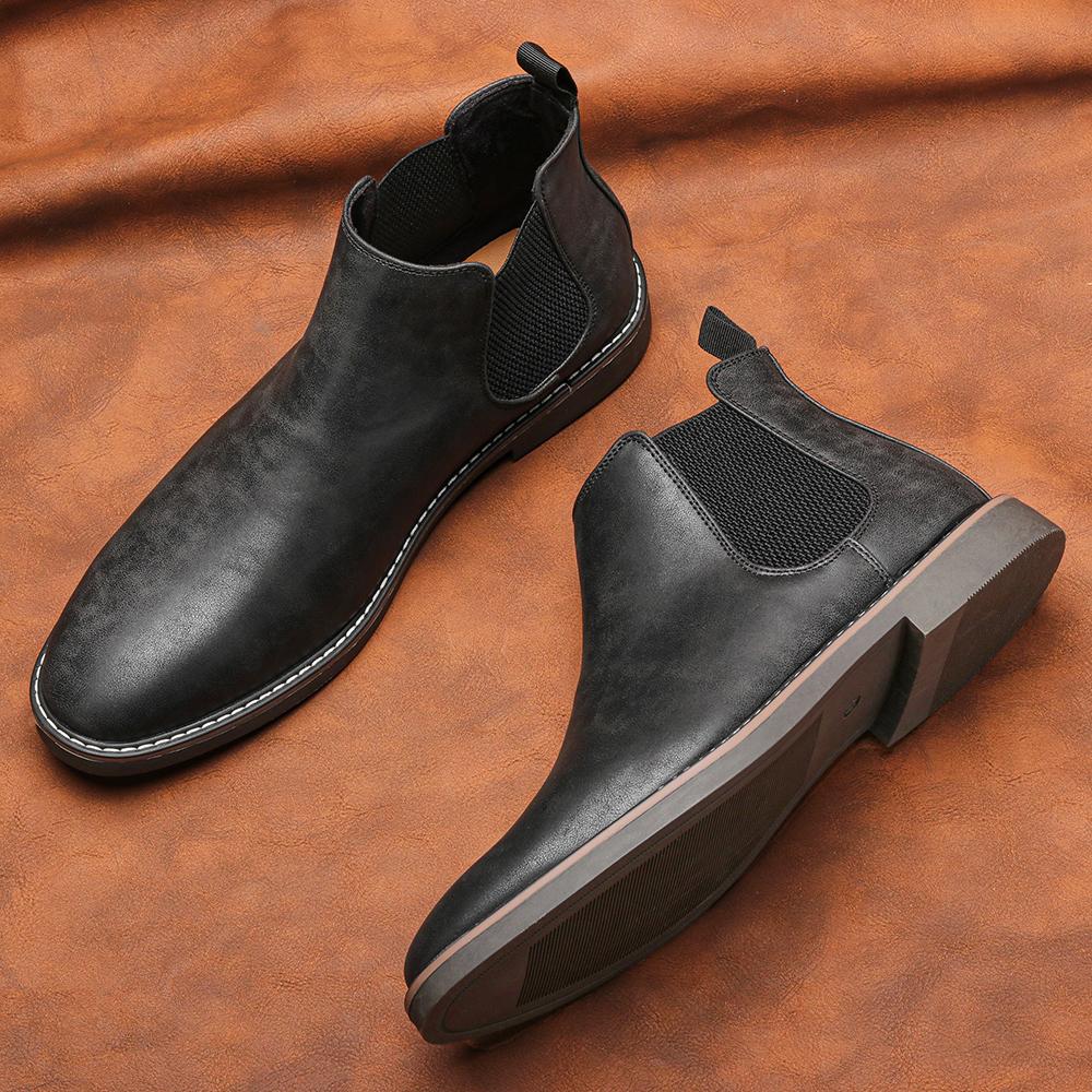 Chelsea Boots Men Retro Brand 2026 Casual Comfortable Fashion Boots Leather