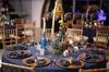 Navy Blue Tablecloth Round Table 320Cm Wedding Banquet