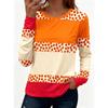 Women's Polka Dot Color Block Print Crew Neck T-Shirt, Casual Tops for Spring Summer Daily Streetwear