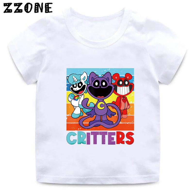 Summer Tops Hot Sale Smiling Animal Print Cartoon Children's T-Shirt Girls' Clothing