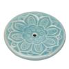 Celadon Lotus Bloom Incense Holder - Ceramic Flower Ornament for Home and Tea Ceremony