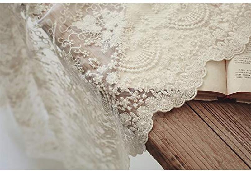 135cm wide x 95cm long vintage organza floral embroidered lace fabric