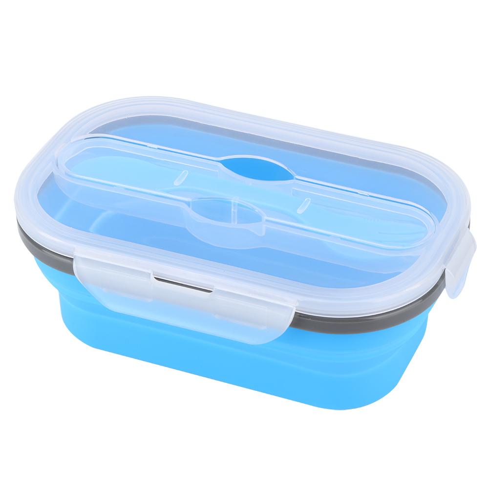 800ml Portable Silicone Folding Lunch Box Bento Boxes Food Container for Outdoor Travel Picnic