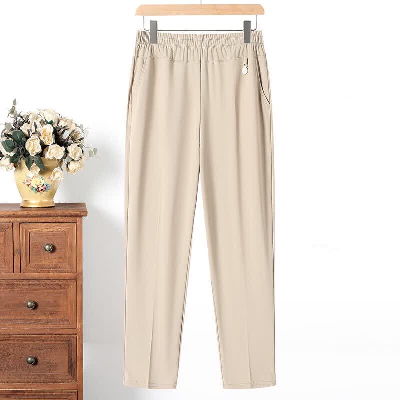 Xuexi Women s Summer Ice Silk Loose Straight-Leg Pants 2XL