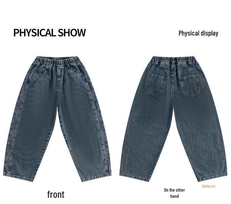 2025 Jesień Stylowe Dżinsy Amerykańskie z Haftem Literowym i Dużymi Kieszeniami