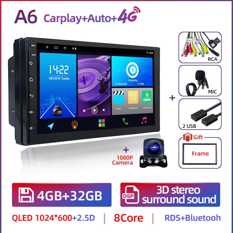 Android 12 2Din Car Radio Multimedia Video Player Universal Auto Stereo GPS MAP For Volkswagen Nissan Hyundai Toyota CR-V Kia