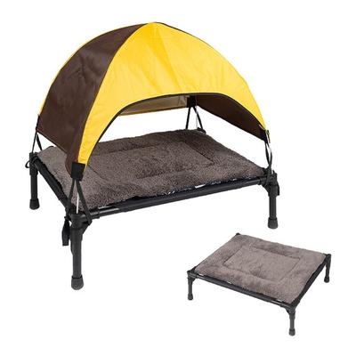 Portable Pet Cot,Outdoor Raised Dog Cot Bed with Removable Canopy-Shade Tent