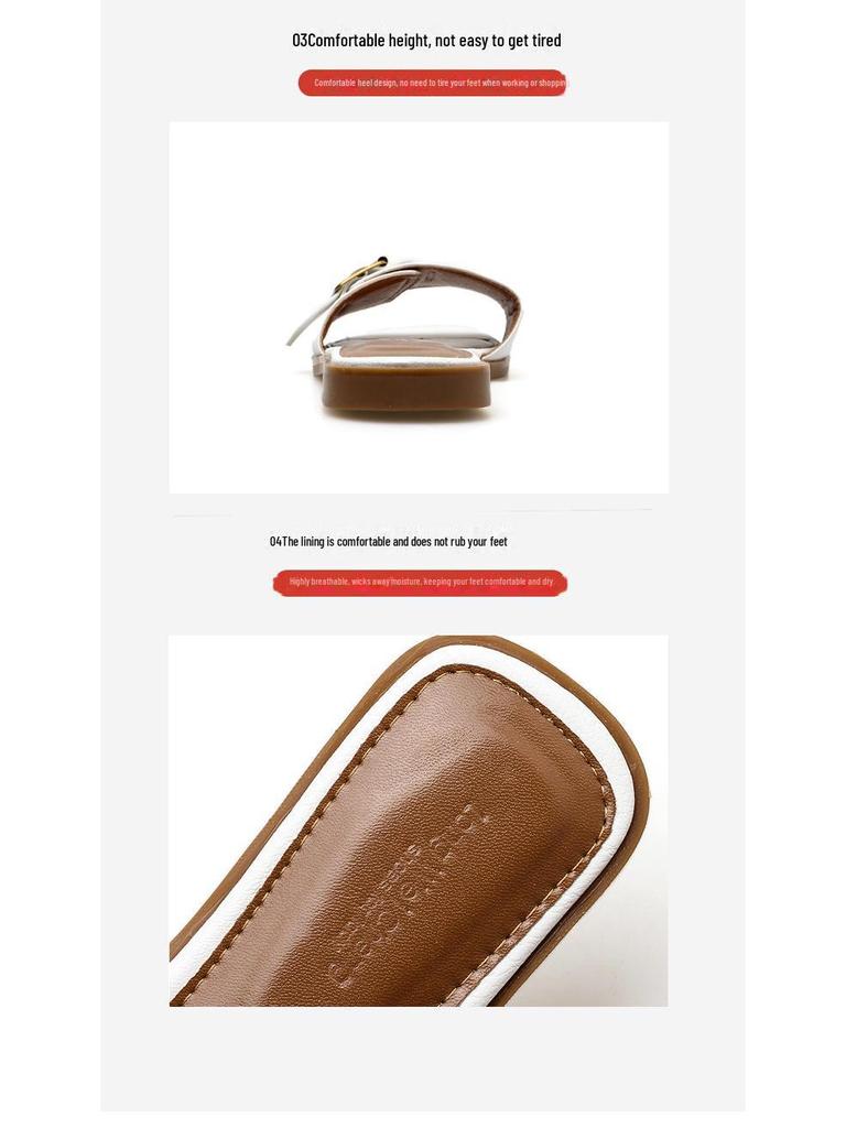 Sandale Plate de Vară Chic pentru Femei 2024 în Stil Hong Kong - Papuci Flip Flop Inspirați de Celebrități pentru Purtare în Aer Liber