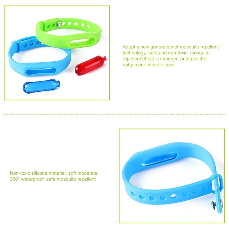 Mosquitoes Repeller Bracelet Silicone Essential Oil Mosquitoes Repeller Adjustable Fly Repeller Bracelet for Children Adults