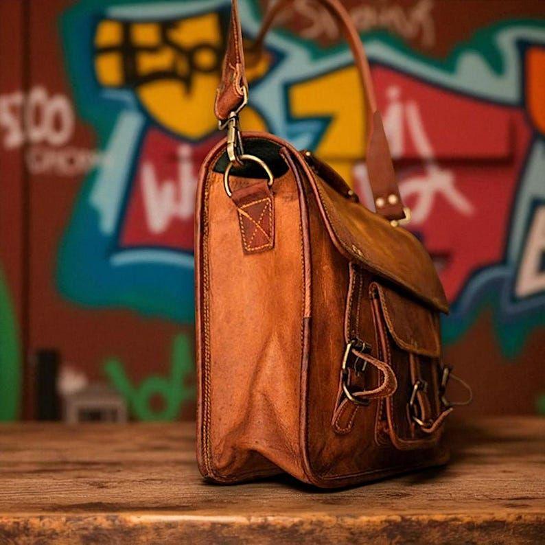 Leather Messenger, Laptop Bag, Briefcase, Cross-Body, Office Handbag, Rustic Vintage Messenger Bag Valentine Gifts for Men