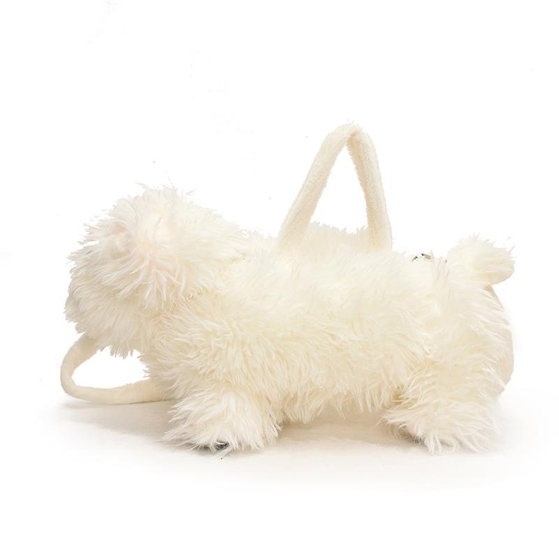 

Сумка Женская Зимняя Плюшевая Мультяшная Сумка Щенок Универсальная На Плечо Кроссбоди Модная Повседневная Мультяшная Сумка Меховая Кукла белый