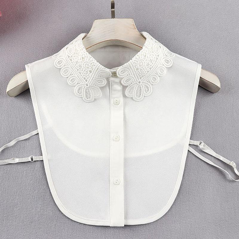 Białe Sztuczne Kołnierzyki Dla Kobiet Krata Klapa Odpinany Kołnierzyk Koszula Koronka Stójka Fałszywy Kołnierzyk Kobieta Zdejmowany Krawat Nep Kraagie