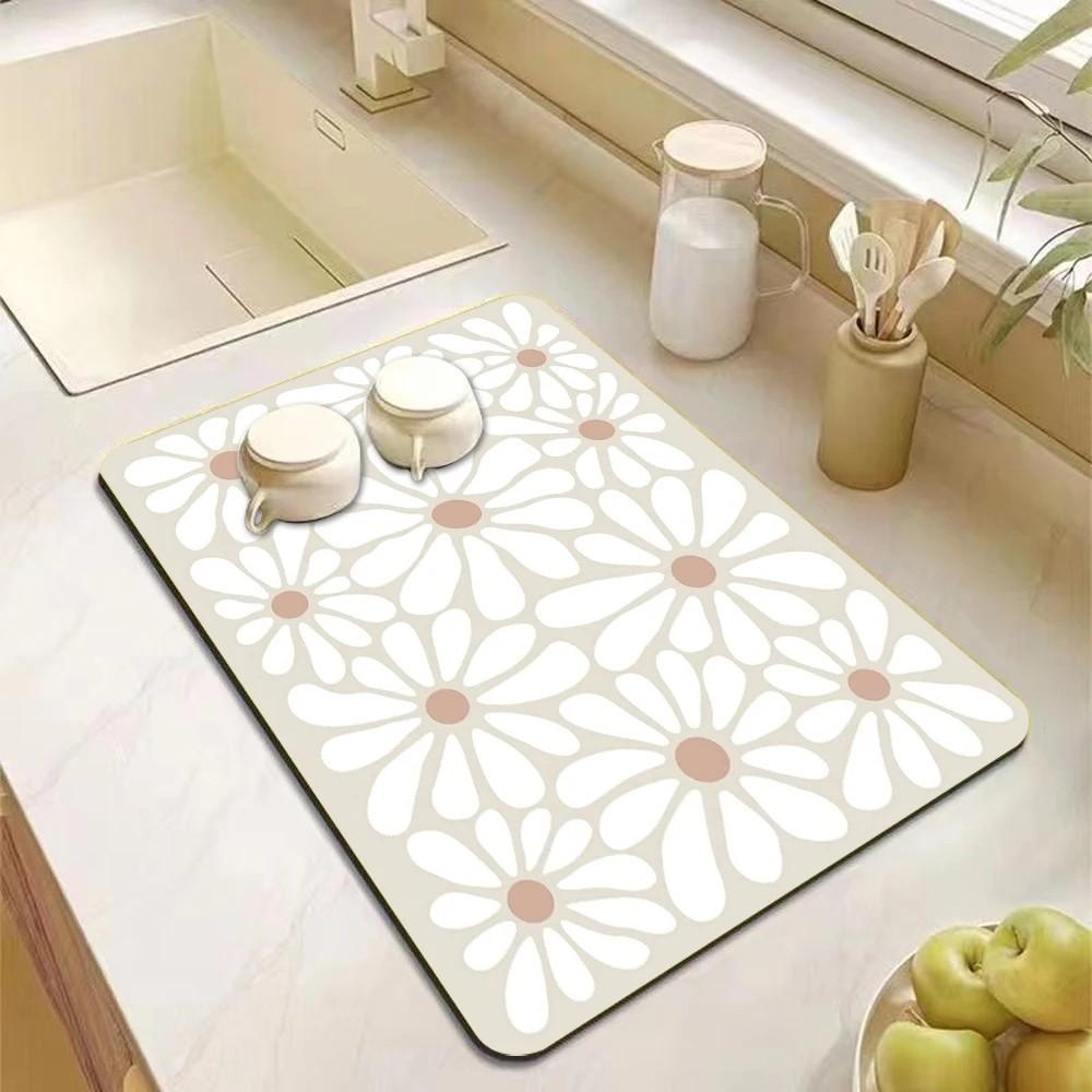 VIKAMA Dopamine Kitchen Accessories | Absorbent Kitchen Utensil Drain Mat | Coffee Maker Utensil Drain Mat | Utensil Mat