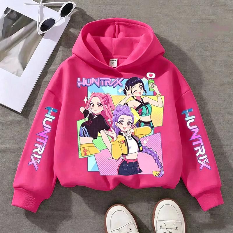 2026 Girls Hoodies Huntrx KPop Devil Hunter 4 To14 Y Girls Group Cartoon Children Hoodie Girls Teen Spring Autumn Pullover