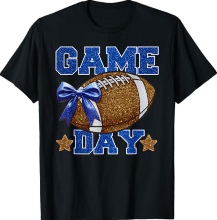 Game Day Football Season Football Mama Girl Blue Gold Vibes T-Shirt Unisex T-Shirt S
