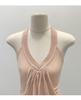 Design-Conscious Pink Pleated Halter Neck V-Neck Open-Back Slim Camisole for Women - New 2026 Summer Style