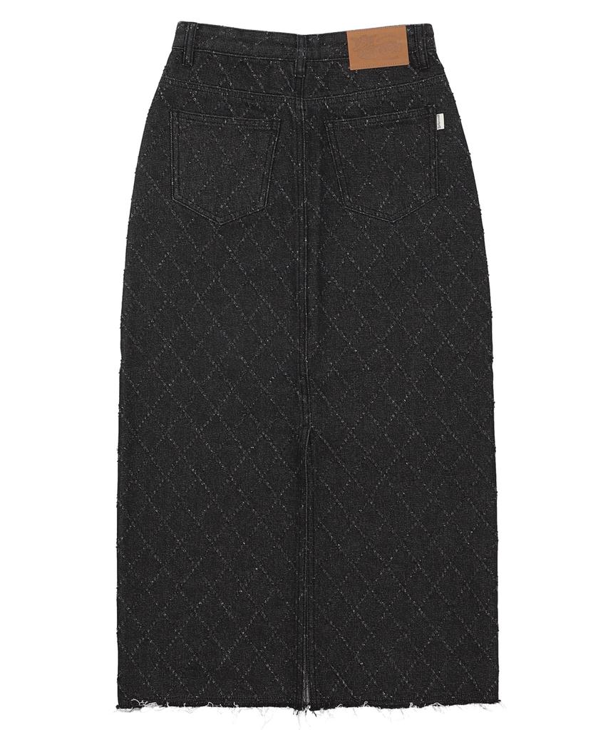 Deliscent Denim Jacquard Long Skirt [Black]