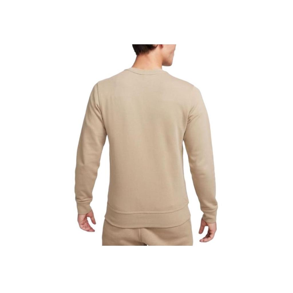 Nike Logo Print Crew Neck Long Sleeve T-Shirt Men Tops Beige 637903-247