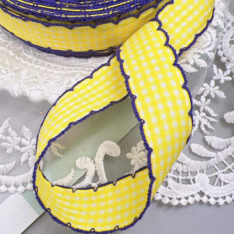 Woven Tape Hair Clips Small Squares Bow Materials Adorn DIY Color Collision Handmade Hooked Edges Headbands Decoration
