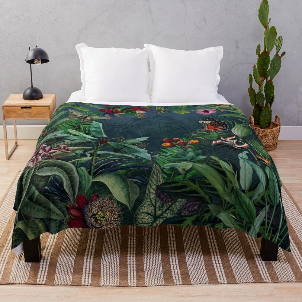 Midnight Rainforest I Throw Blanket