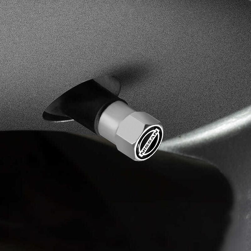 4 stuks auto-accessoires voor wielen, banden, ventieldopjes en logo's voor Nissan Qashqai X J10 J11 Trail Tiida Teana Skyline Juke X-trail Almera