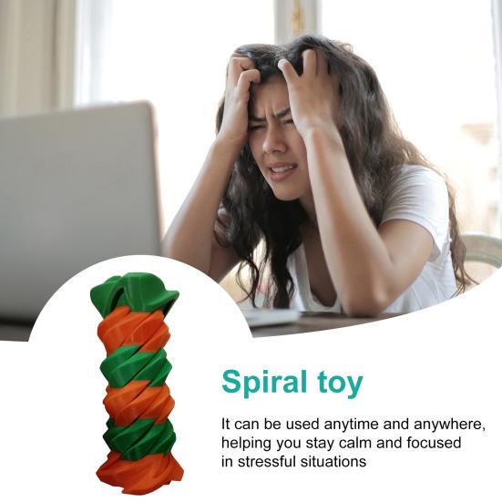 3D Printed Spiral Toy Vortex Thread Illusion Impossible Spiral Passthrough Sculpture Figurine Stress Relief Kids Adults Mini Spiral Fidget Toy