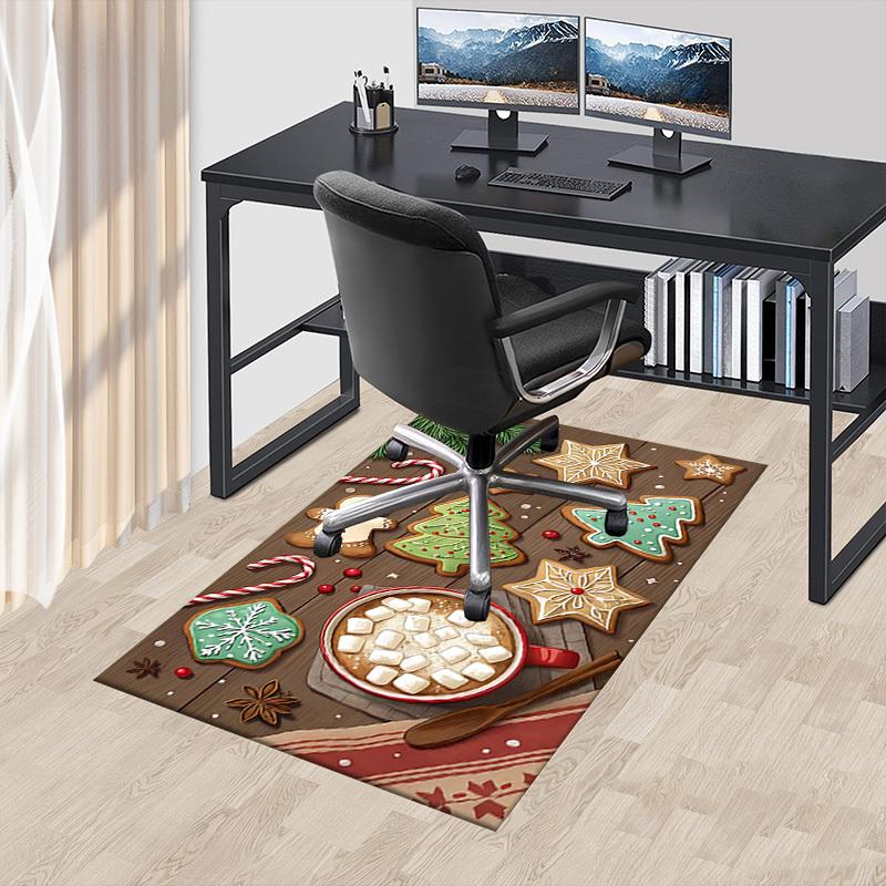 1PC Christmas cookies, hot cocoa Extra Large Non Slip Floor carpet, Office, family, bedroom Large Area Rug Indoor Rugs, Vibrant Colors