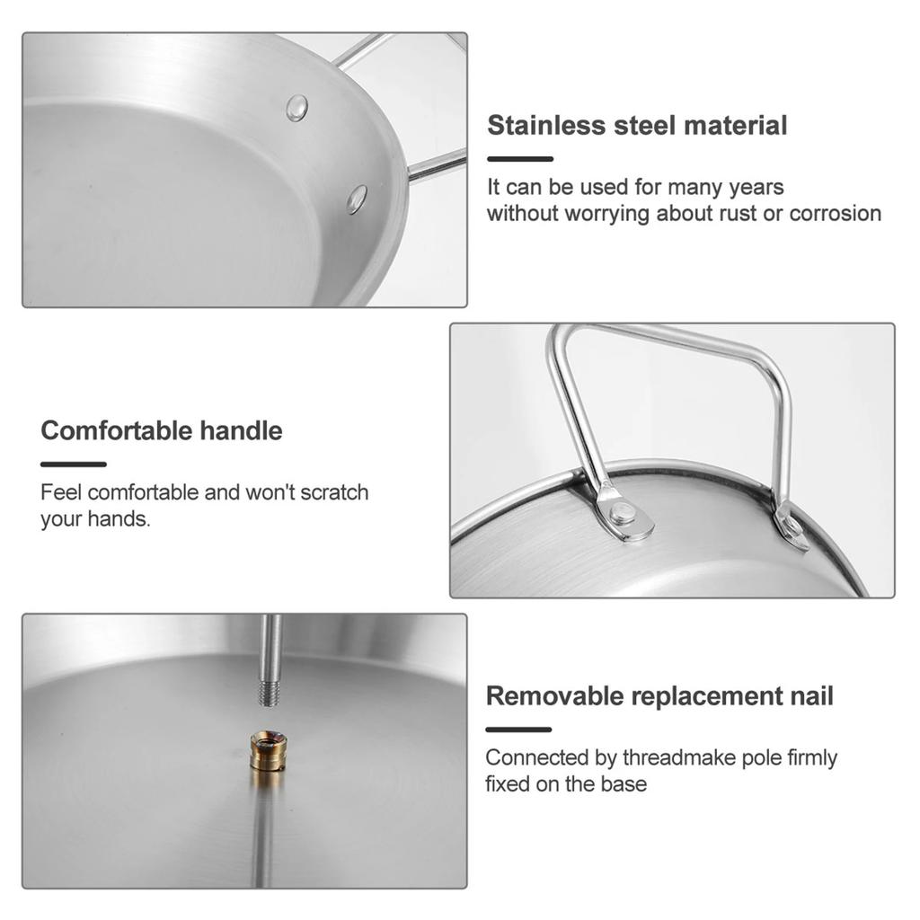 Vertical Skewer 304 Stainless Steel Pastor Skewer for Grill Durable Vertical Skewer Stand with 3 Removable Spikes 8/10/12 Inch