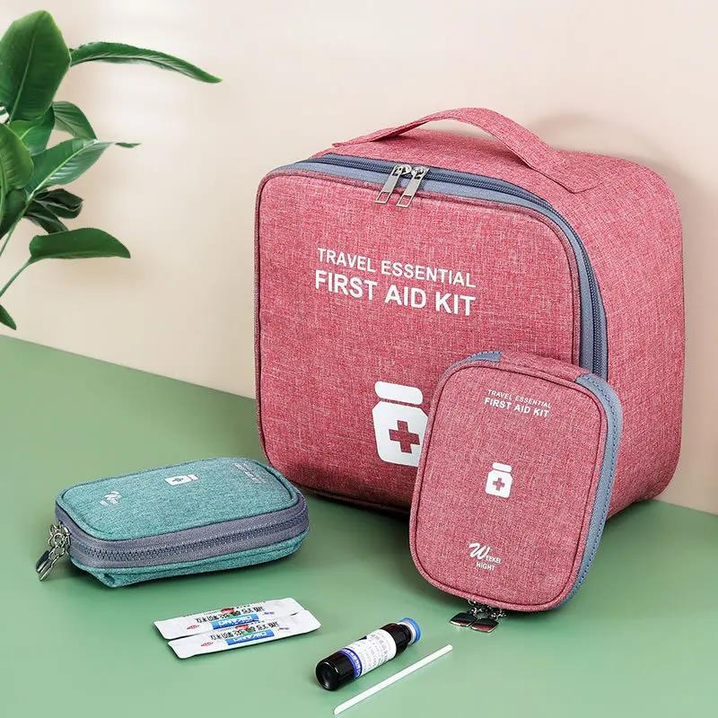 1pc Oxford Cloth Portable Medicine Bag First Aid Kit Outdoor Travel Survival Emergency Case Household Medicine Pill Storage Bag