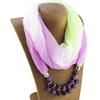 Summer Sunscreen Scarf Gradient Silk Scarf Scarf Resin Necklace Pendant Women's Jewelry Scarf