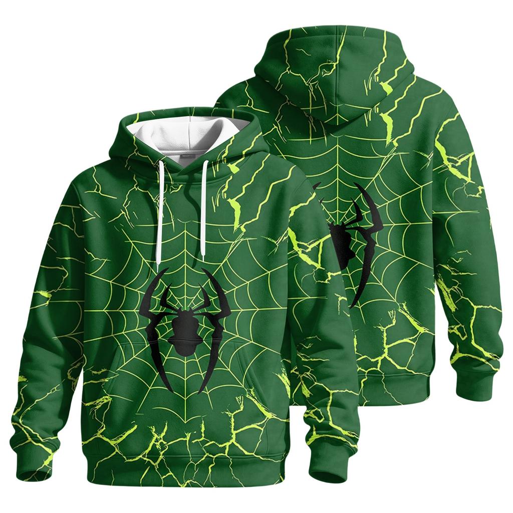 Men's Casual Loose Fit Printed Hoodie with Pocket and Drawstring