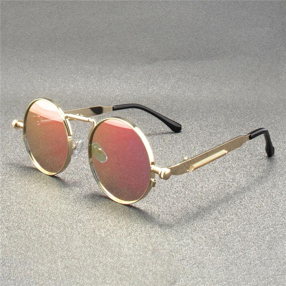 Vintage Punk Style Sunglasses Men Retro Round Metal Frame Women Sun Glasses Fashion Eyewear  Mujer