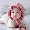 Baby Half Court Princess Hat Crimped Autumn and Winter Cotton 0-1 Year Old Girls Knitted Pullover Hat Baby Fetal Cap