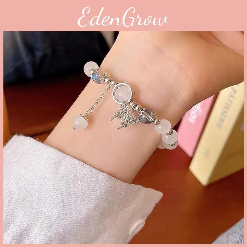 Butterfly Charm Trendy Bracelet Refreshing Moonstone Alloy 2024 Summer Womens Accessory