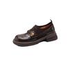 Soft leather high-end loafers women's spring and autumn platform one-pedal lazy shoes jk British style small leather shoes thick heel single shoes