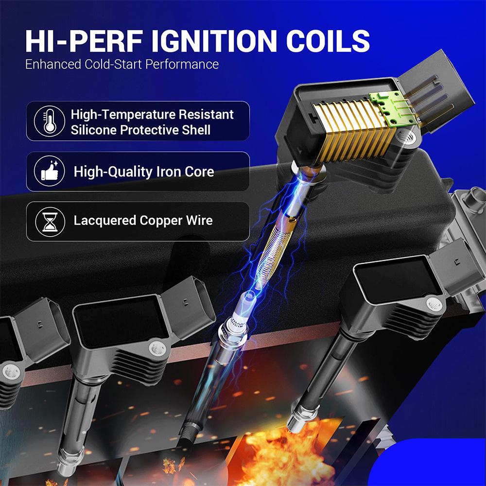 UF624 Ignition Coil & 97390 Double Iridium Spark Plug for 10-13 Acura MDX, 13-15 RDX.