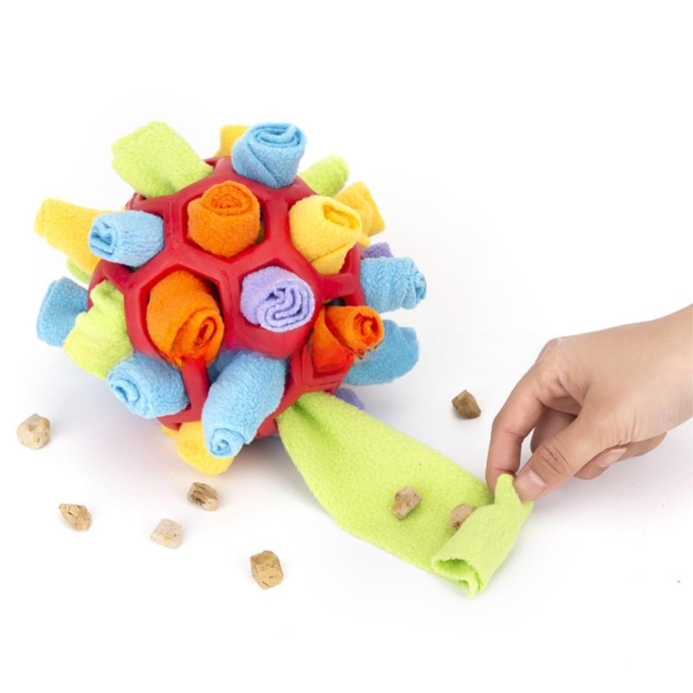 Polar Fleece Interactive Snuffle Durable Hiding Food Dog Snuffle Ball Portable Interactive Puzzle Dog Natural Foraging Skills