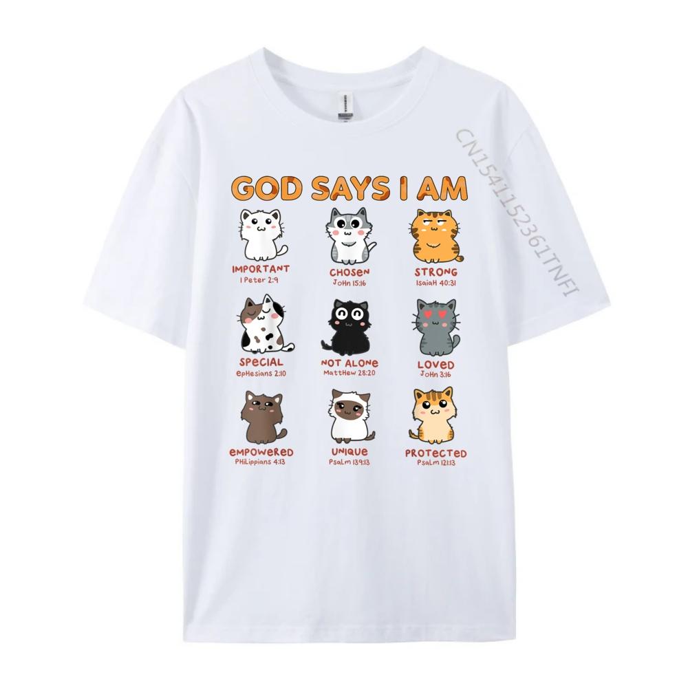 God Says I Am Kitten Cat Funny Cats Bible Verse Christian Funny T Shirts High Quality