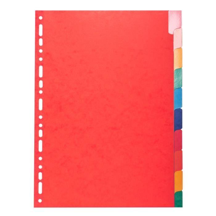 Intercalaires - exacompta - a4 - carte lustrée 225g - onglets renforcés - 10 positions