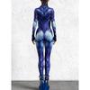 Bunt bedruckter Paar-Overall Halloween Cosplay Zentai-Anzug Urlaubsparty Bodysuit Einzigartiger Catsuit Rave-Outfit Fahrradkleidung
