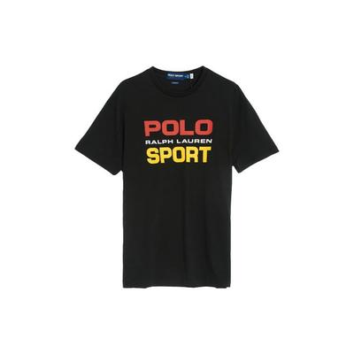 Polo Ss23 Buchstabenlogo bedrucktes Rundhals Kurzarm T-Shirt Herren Oberteile Schwarz 710880632-005