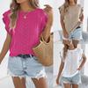 Women's Spring Summer Casual Hollowed Out Twist Clashing Colour Wooden Ear Trimmed Holiday Knitwear