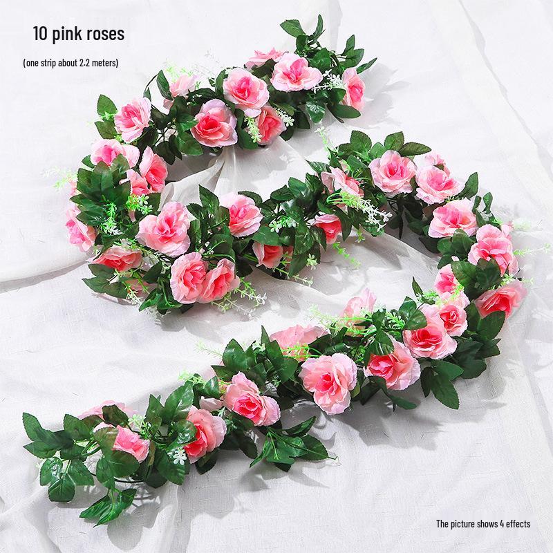 Artificial Cherry Blossom Vine – Silk Floral Decoration for Indoor Ceilings and Air Conditioning Water Pipe Covers